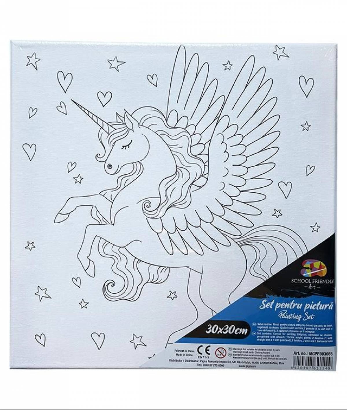 Panza SF ART pre printata sasiu lemn 1 6x2 5cm 30x30cm UNICORN