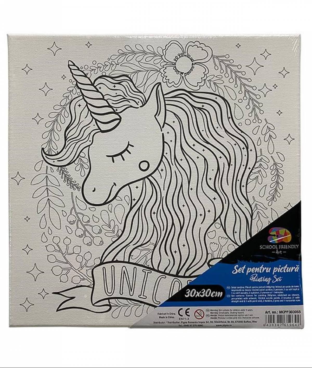 Panza SF ART pre printata sasiu lemn 1 6x2 5cm 30x30cm UNICORN