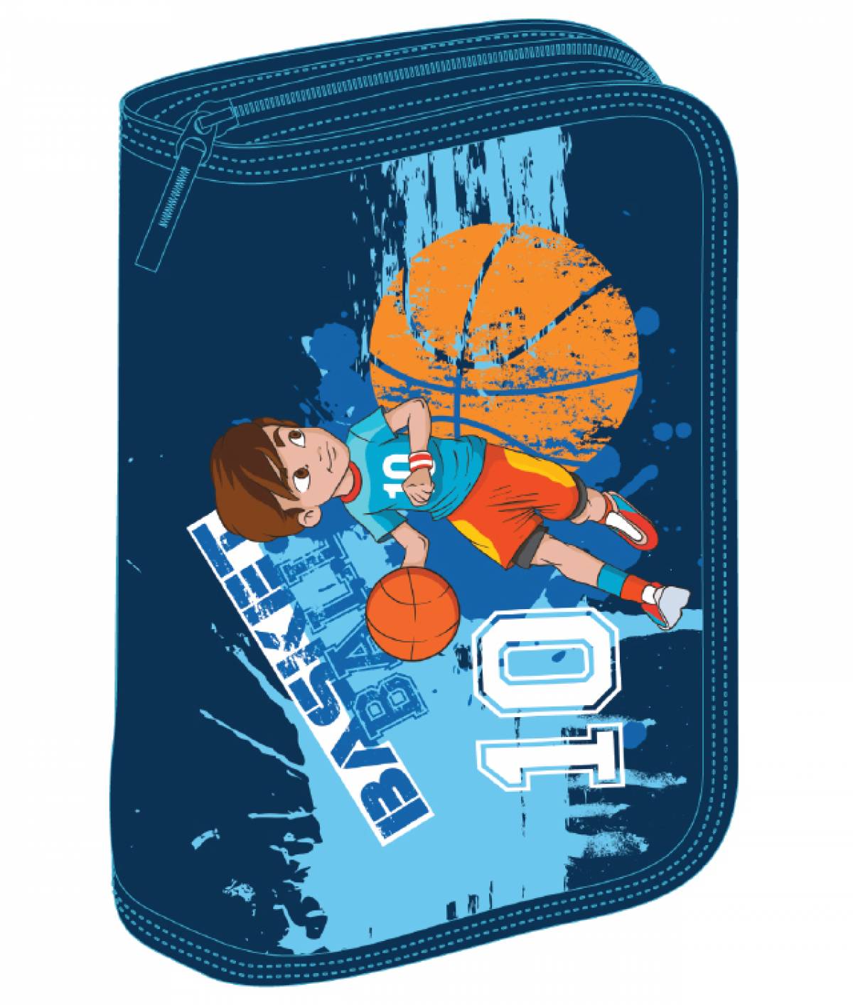Penar Echipat, 31 Piese, 1 Compartiment, SchoolFriendly, Basket, 1 Fermoar 2 Extensii, Albastru