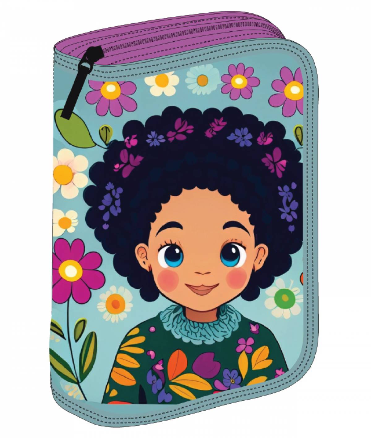 Penar Echipat, 31 Piese, 1 Compartiment, SchoolFriendly, Girl, 1 Fermoar 2 Extensii, Bleu