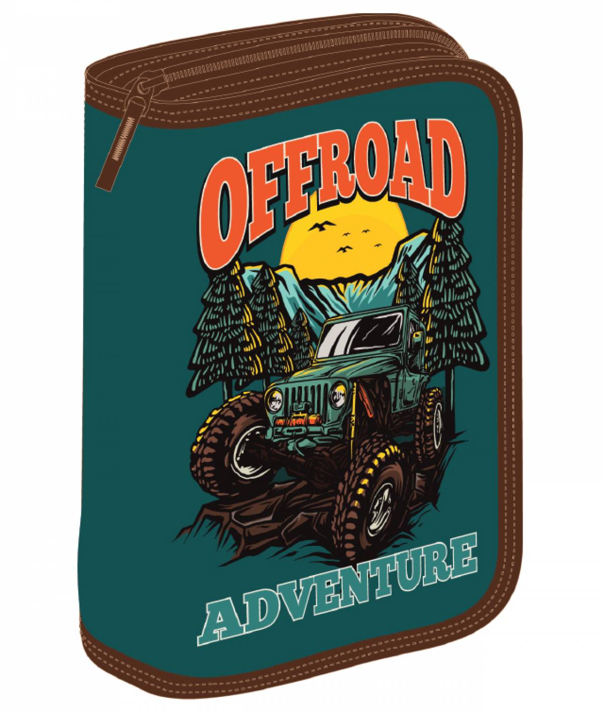 Penar Echipat, 31 Piese, 1 Compartiment, SchoolFriendly, Offroad, 1 Fermoar 2 Extensii, Verde
