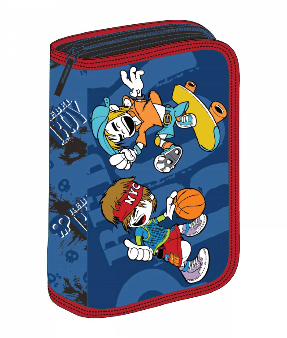Penar Echipat, 31 Piese, 1 Compartiment, SchoolFriendly, Skater, 1 Fermoar 2 Extensii, Albastru