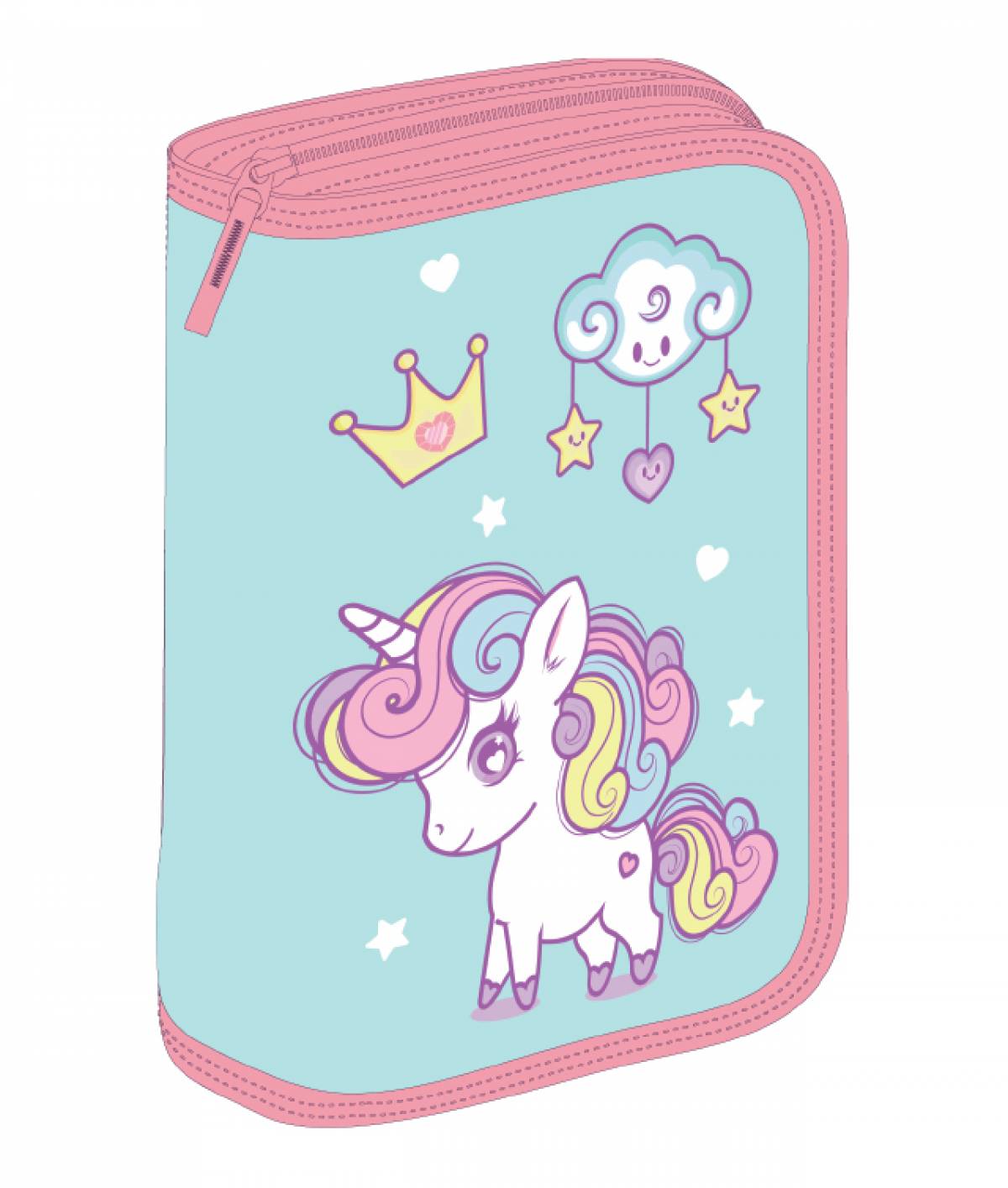 Penar Echipat, 31 Piese, 1 Compartiment, SchoolFriendly, Unicorn, 1 Fermoar 2 Extensii, Roz