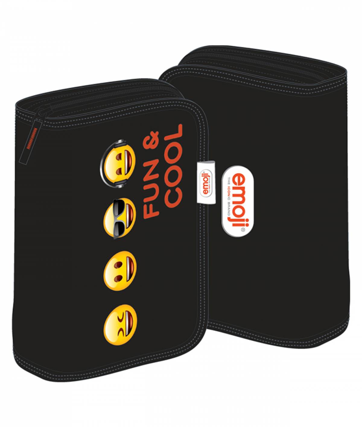 Penar 1 Compartiment, Emoji, 1 Fermoar 2 Extensii, Negru