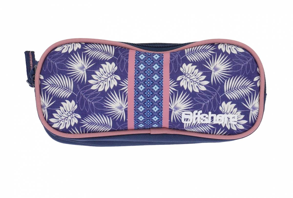Penar Mic tip Etui, Bagtrotter Flori, 2 Fermoare, Roz