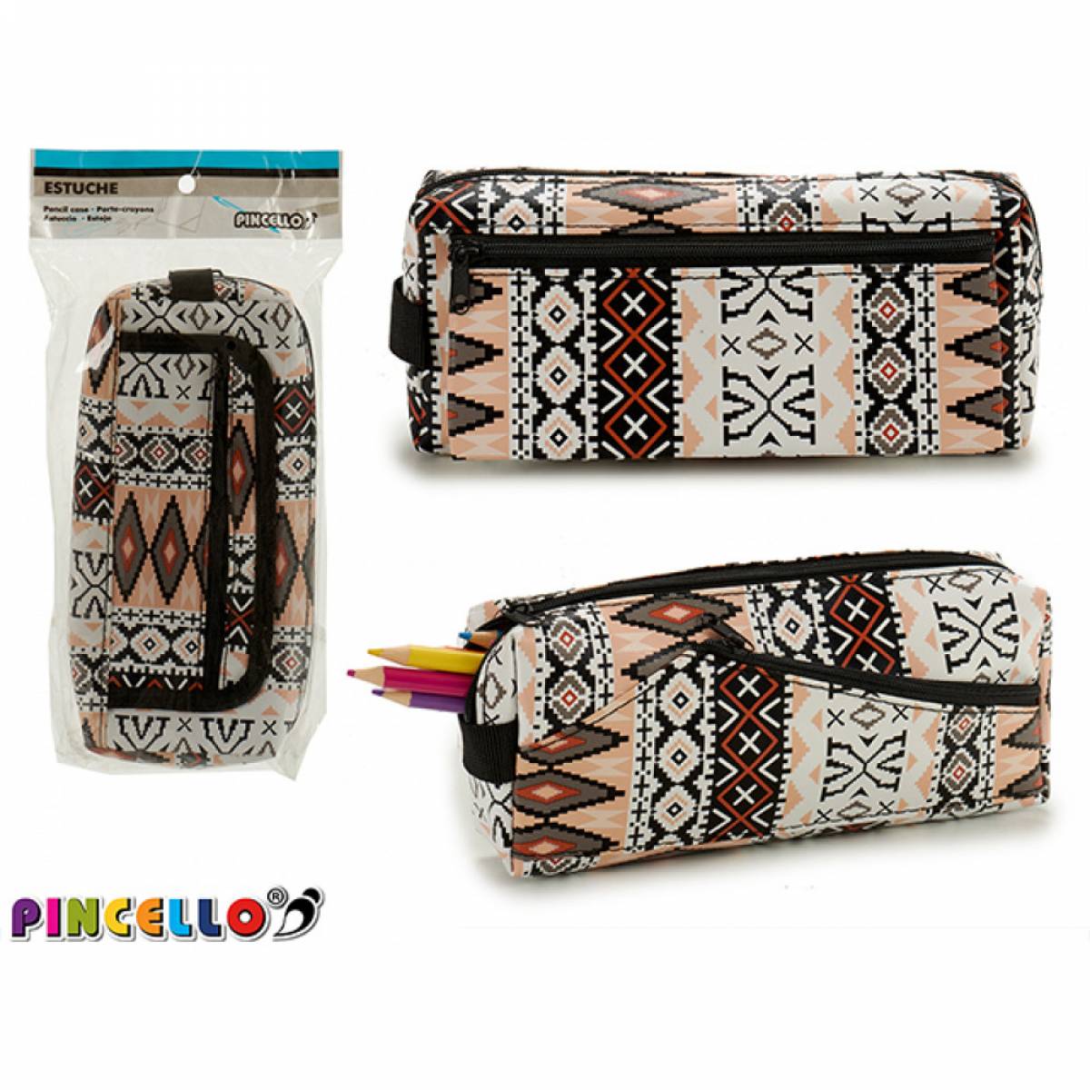 Penar Mic tip Etui, Pincello Tribal, 1 Fermoar, Multicolor