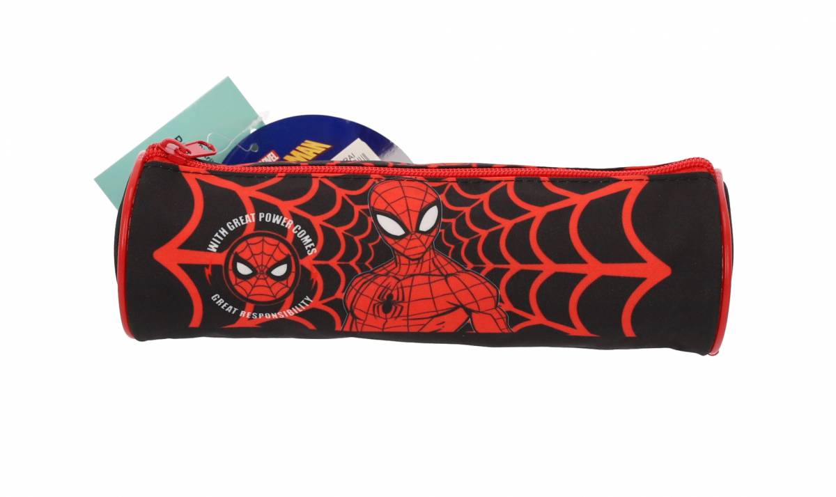 Penar Mic tip Etui, Spiderman, 1 Fermoar, Negru