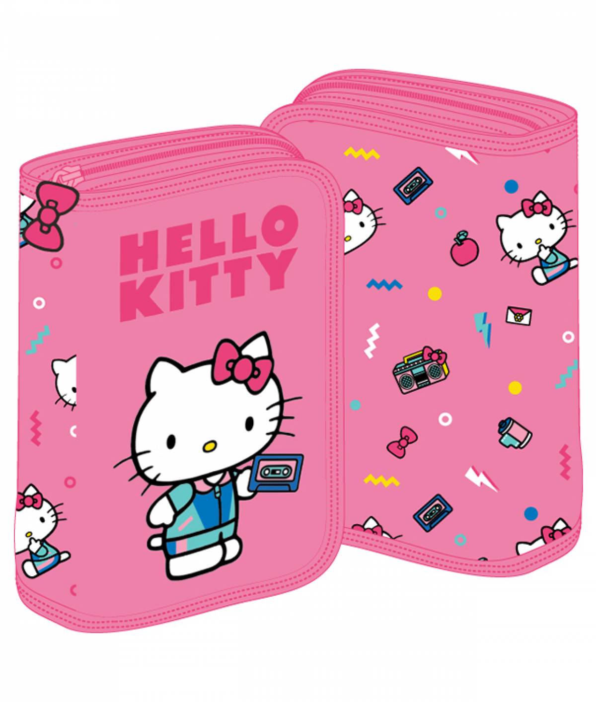 Penar 1 Compartiment, Hello Kitty, 1 Fermoar 2 Extensii, Roz