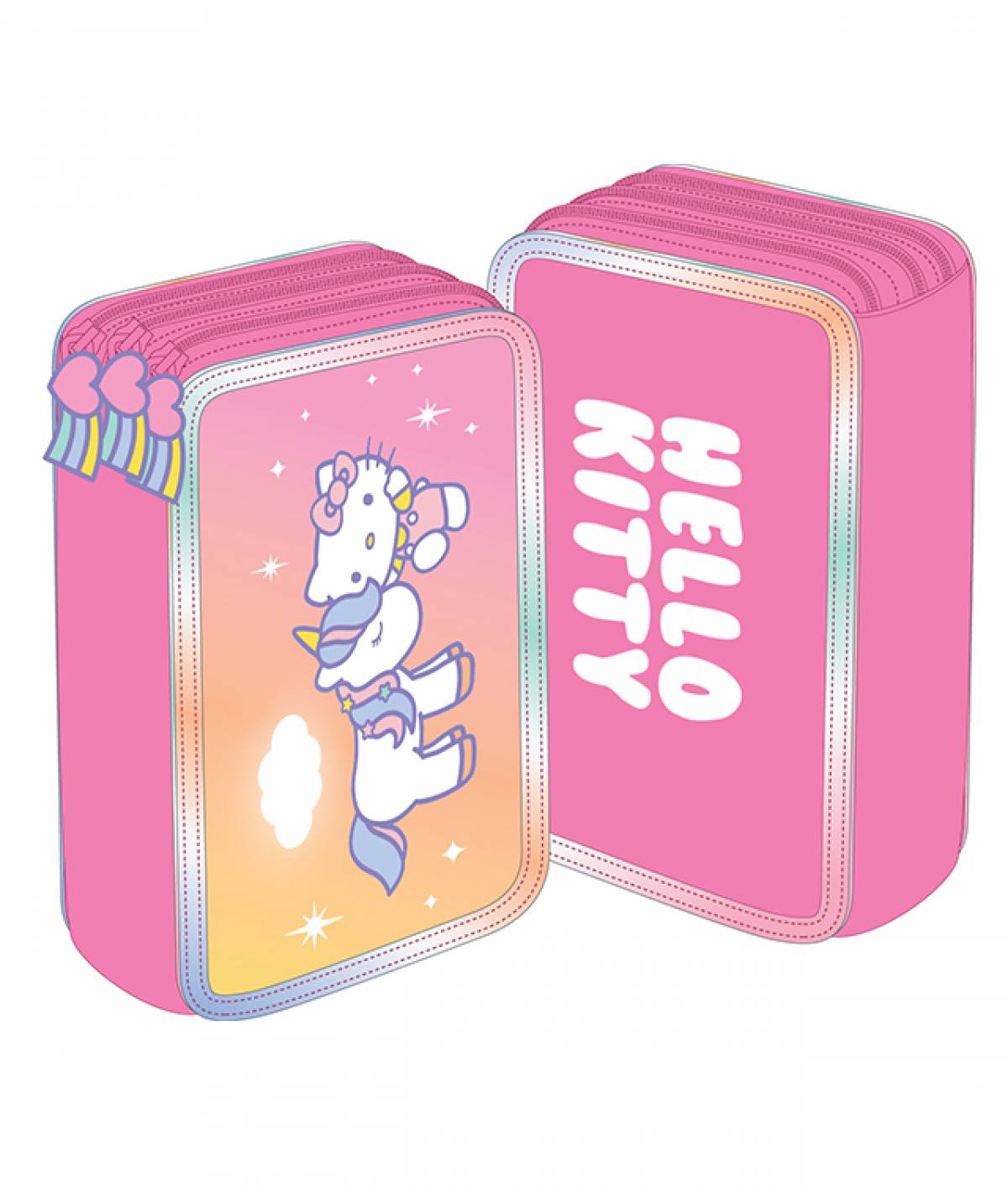 Penar Mare, 3 compartimente, Hello Kitty Neechipat, Unicorn Roz