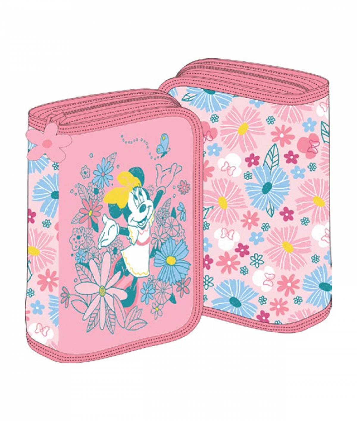 Penar 1 Compartiment, Minnie Mouse, 1 Fermoar 2 Extensii, Roz