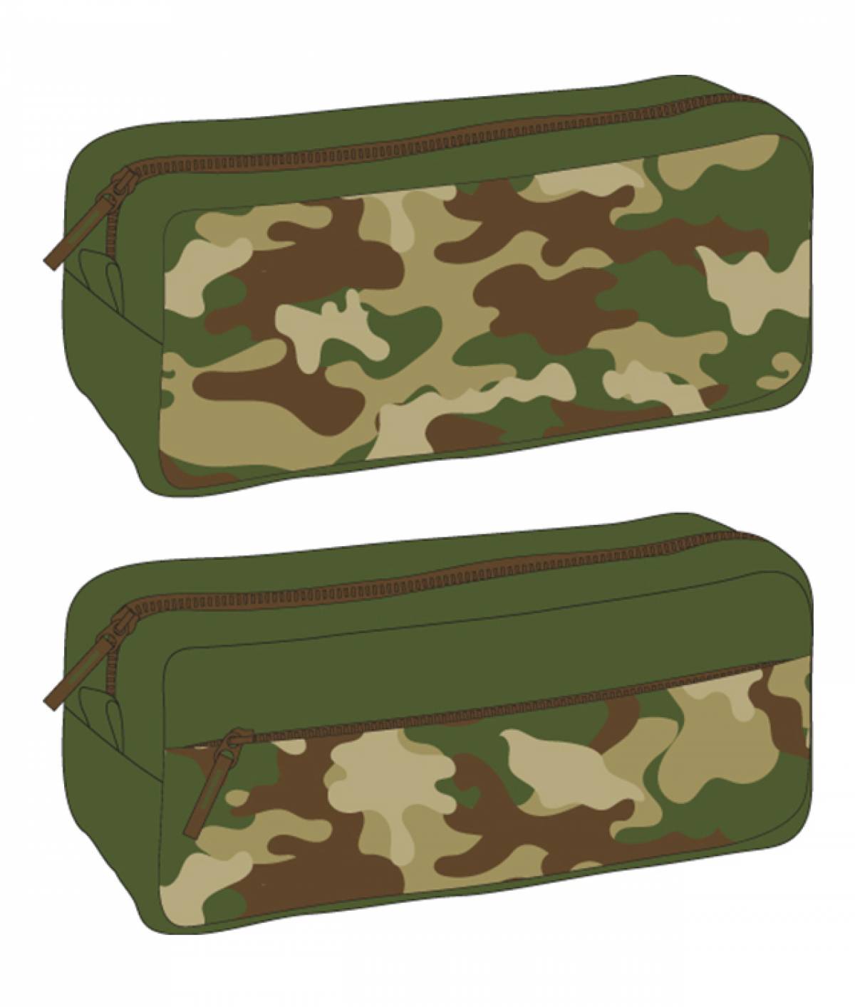 Penar SF Etui Dreptunghiular 2Fermoare Army Verde