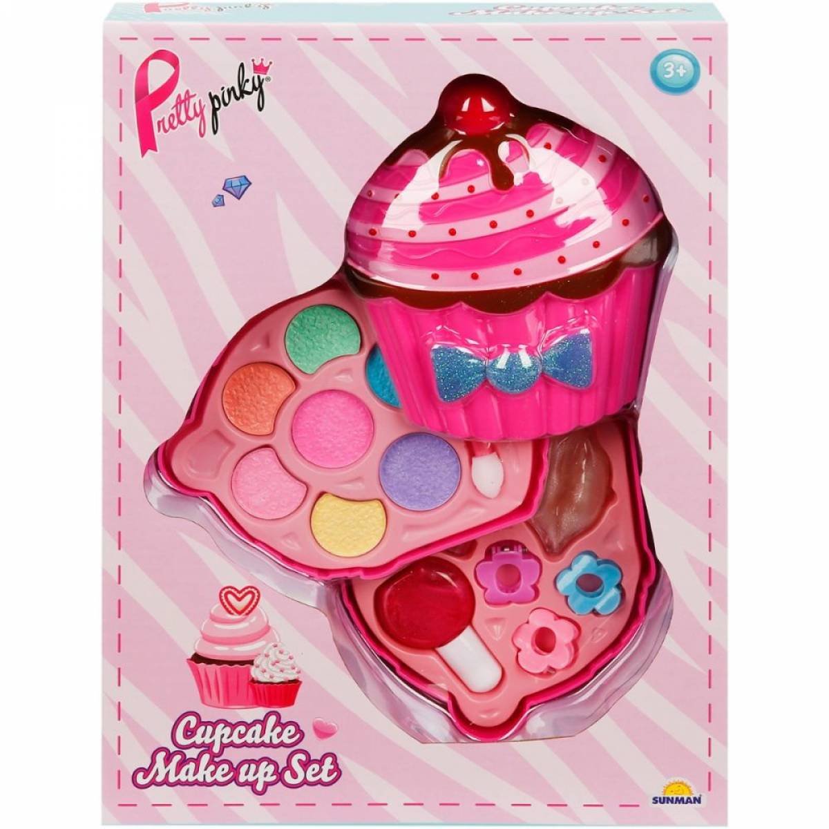 Jucarie PRETTY PINKY - SET DE MACHIAJ, 2 NIVELURI IN FORMA DE BRIOSA