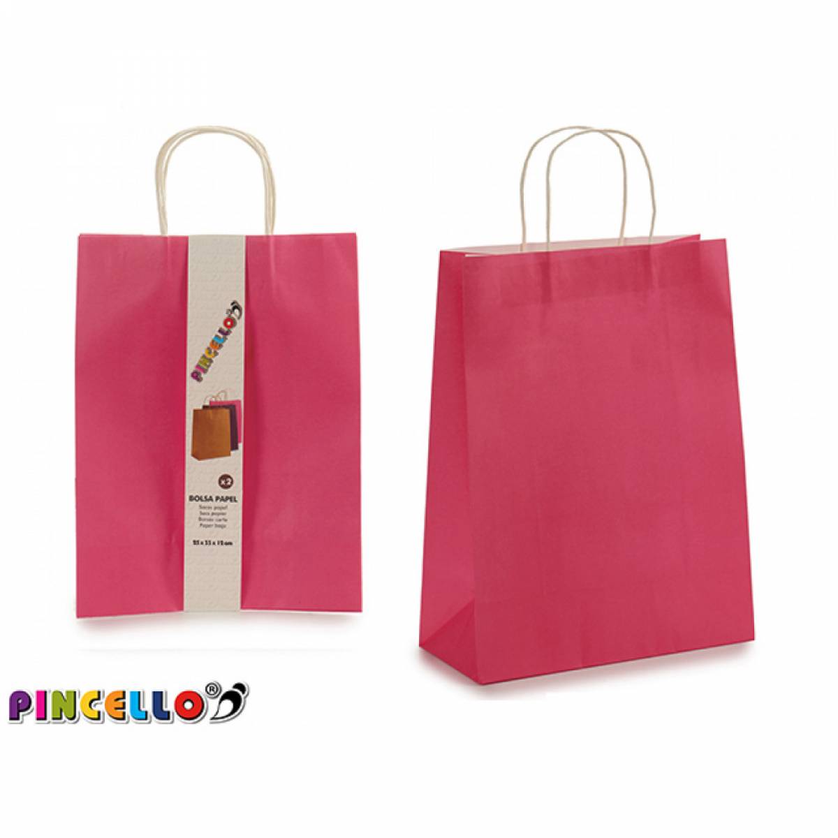 Pungi cadou Pincello 2buc 25x11,5x42cm roz