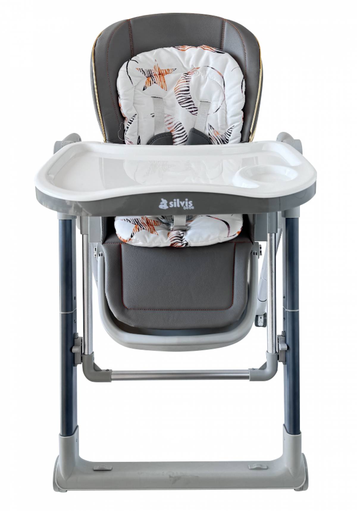 Scaun pentru copii SILVIS BEBE , 360grade rotire , leagan  GRI