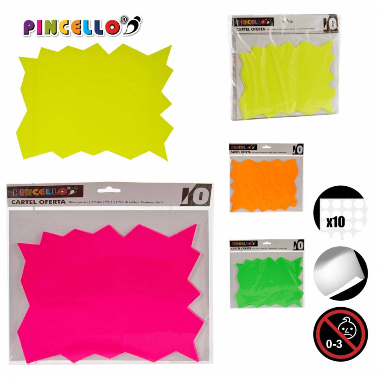 Notes adeziv PINCELLO 4 x10 culori asortate