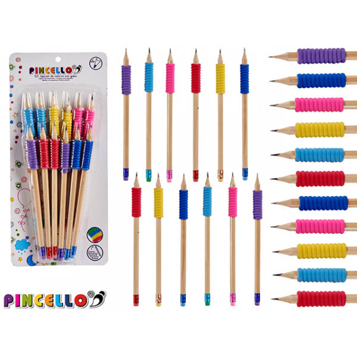 Creioane Colorate PINCELLO 12culori din lemn cu cauciuc