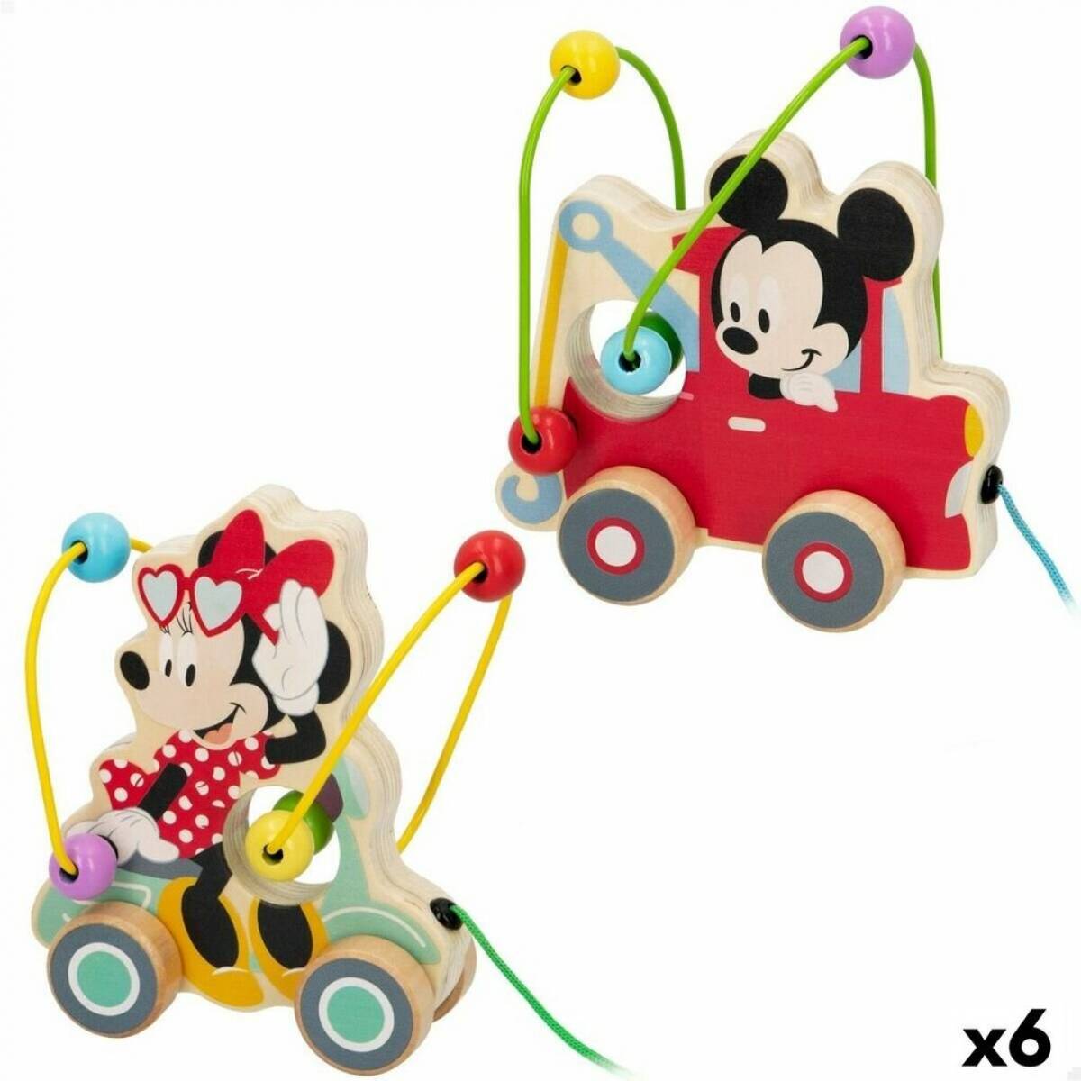 Set Trenulet de lemn Mickey Mouse colorat
