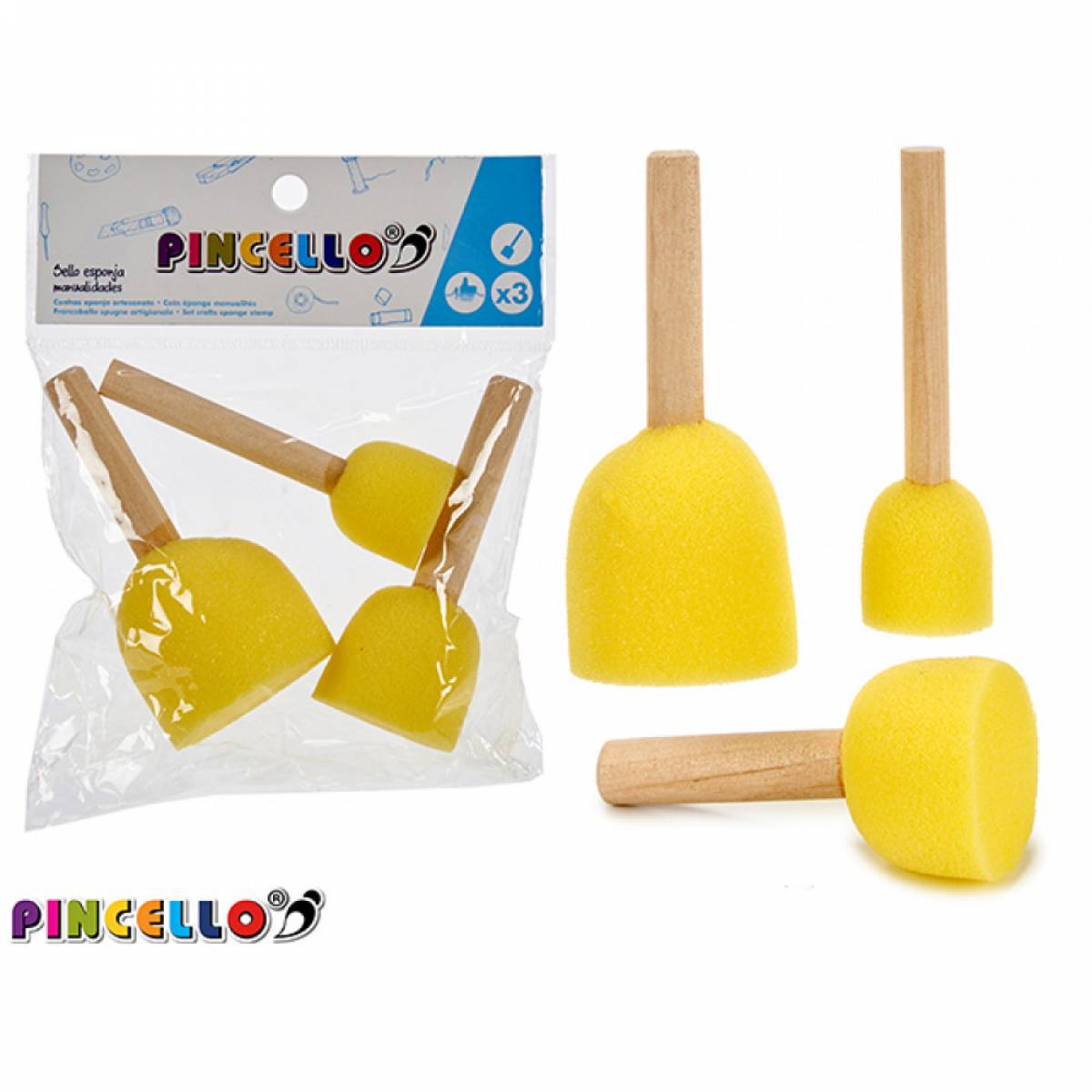 Stampile burete PINCELLO 3buc 16x4x14cm