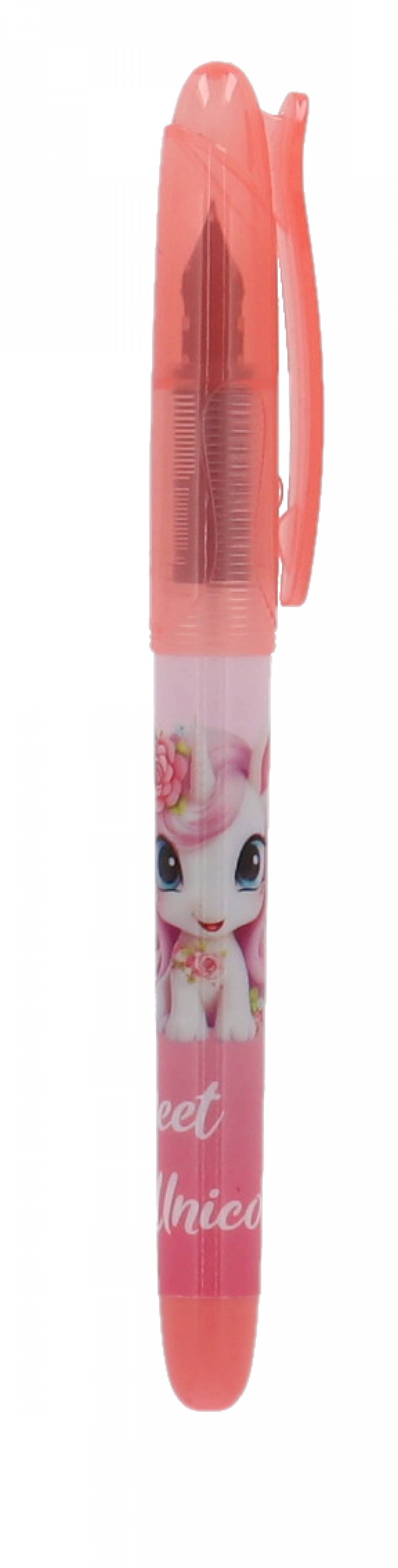 Stilou Basic SF penita iridium 1 rezerva cerneala ROZ Unicorn