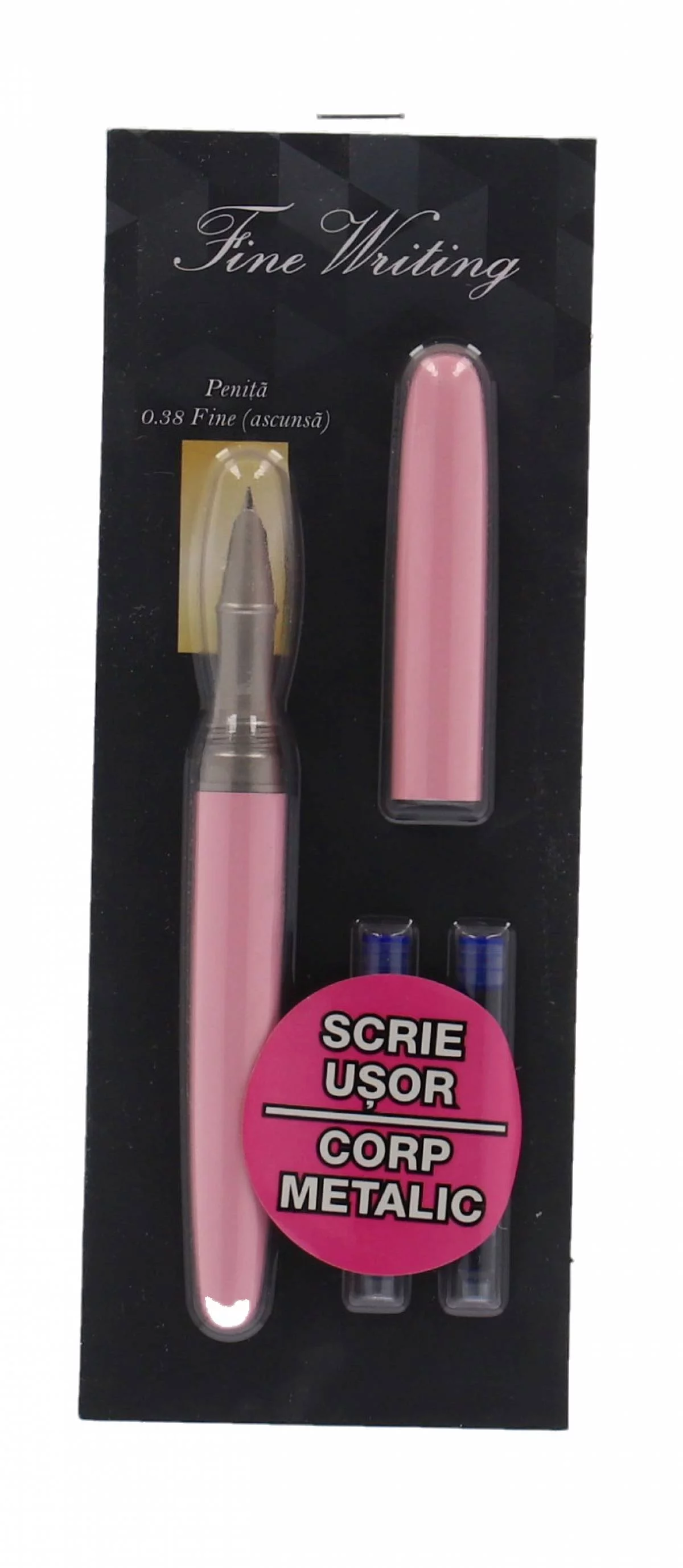 Stilou F318 Roz Metalic Penita Ascunsa in blister