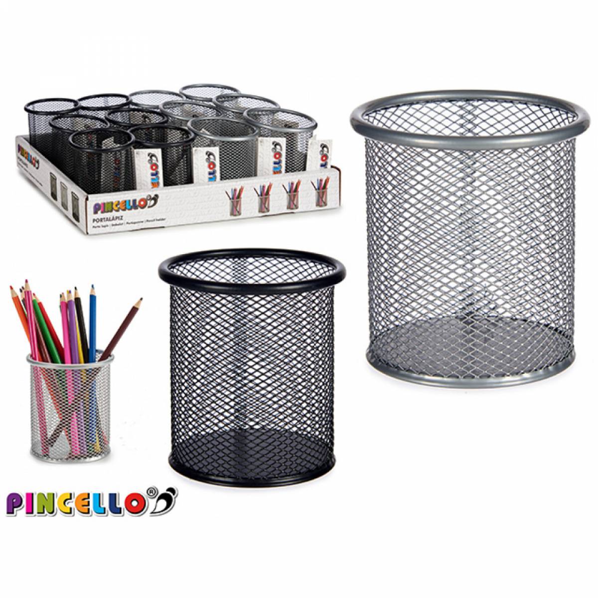 Suport instrumente de scris PINCELLO tip mesh metalic
