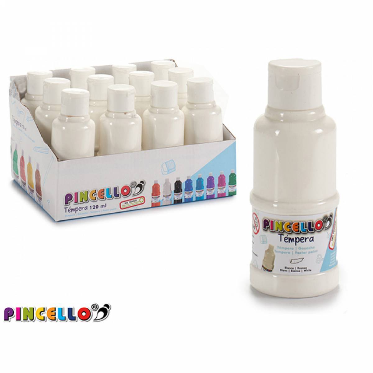 Tempera sticla PINCELLO alb 120ml