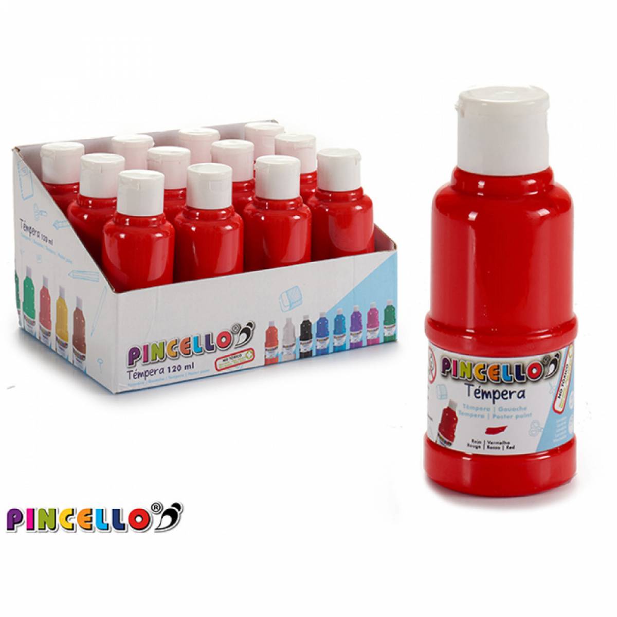 Tempera sticla PINCELLO rosu 120ml