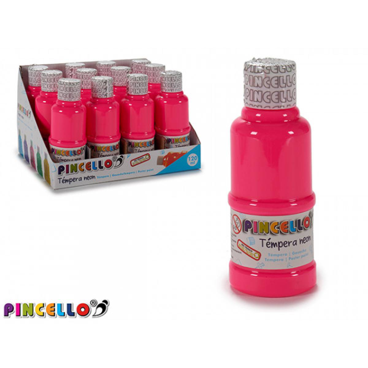 Tempera sticla PINCELLO roz neon 120ml