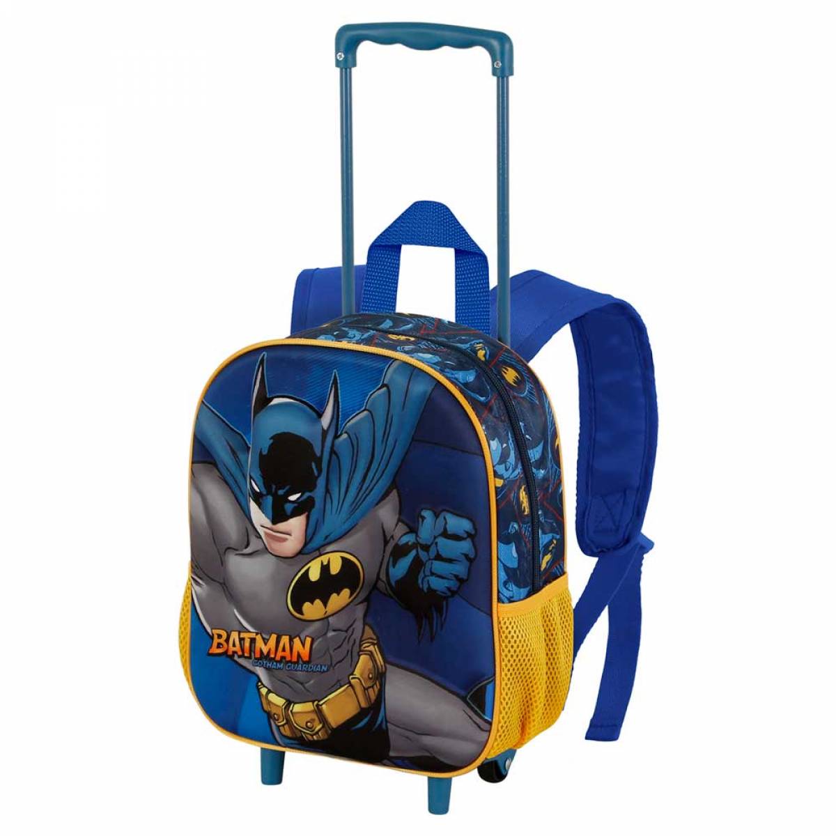 Troler Prescolari, Batman 3D, 1 fermoar, 2 buzunare, 26x34x13cm, Albastru