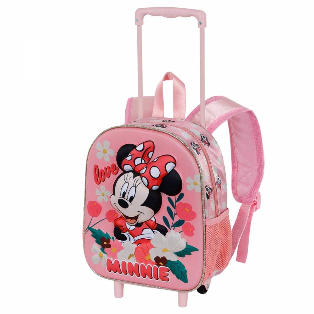 Troler Prescolari, Minnie Mouse 3D, 1 fermoar, 2 buzunare, 26cm x 34cm x 13cm