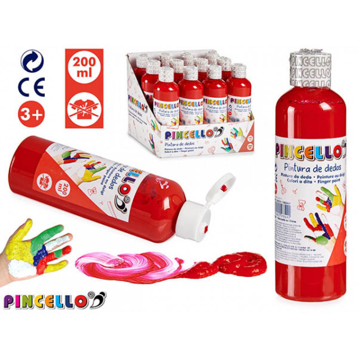 Vopsea rosie PINCELLO pentru pictat cu mana 200ml