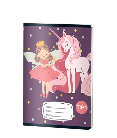 Caiet Tip1 FETE, A5, Pigna, 24 file, hartie 70grm, UNICORN