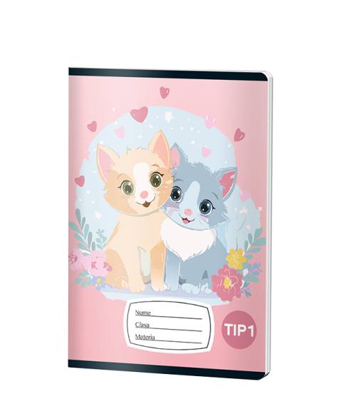 Caiet Tip1 FETE, A5, Pigna, 24 file, hartie 70grm, CATS