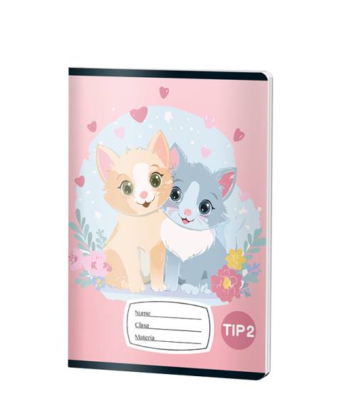 Caiet Tip2 FETE, A5, Pigna, 24 file, hartie 70grm, CATS