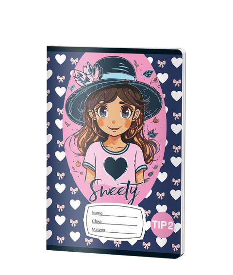 Caiet Tip2 FETE, A5, Pigna, 24 file, hartie 70grm, SWEETY