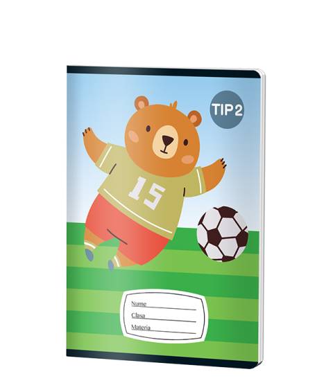 Caiet Tip2 BAIETI, A5, Pigna, 24 file, hartie 70grm, BEAR 15