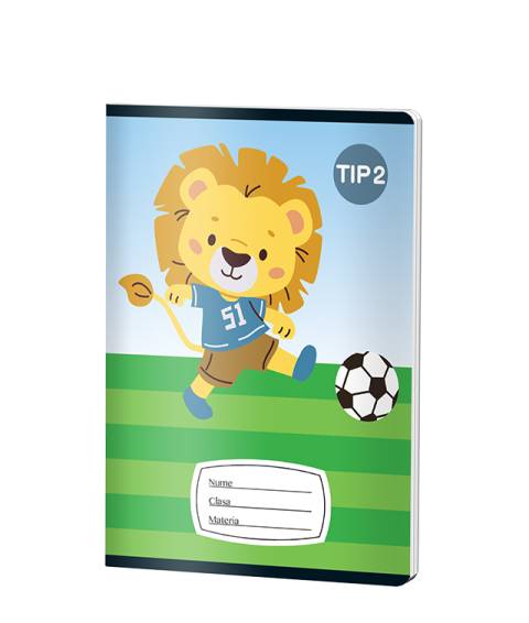 Caiet Tip2 BAIETI, A5, Pigna, 24 file, hartie 70grm, LION 51