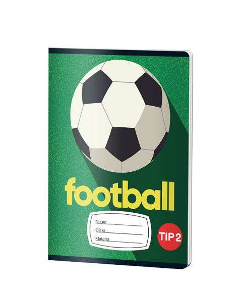 Caiet Tip2 BAIETI, A5, Pigna, 24 file, hartie 70grm, FOOTBALL