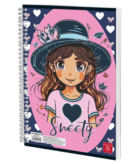 Caiet spira A4 50f M Clasic Sweety roz