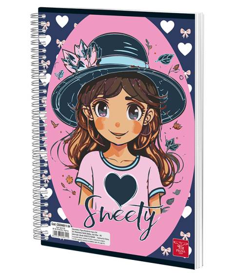 Caiet spira A4 80f D Clasic Sweety roz