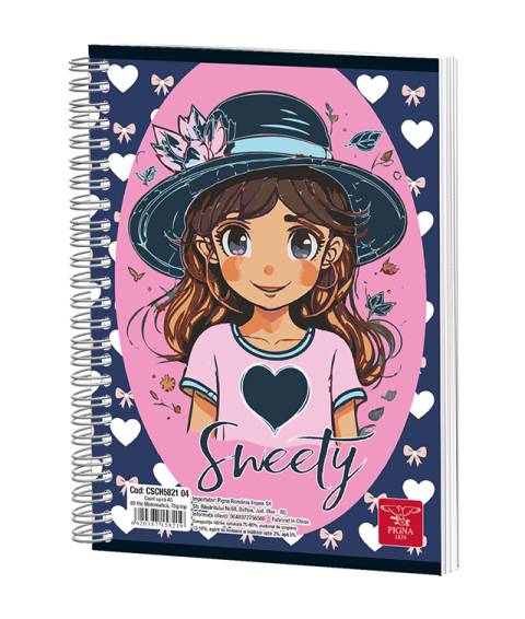 Caiet spira A5 80f M Clasic Sweety roz