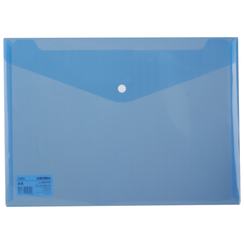 MAPA PLASTIC CU BUTON A4 ALBASTRA DELI