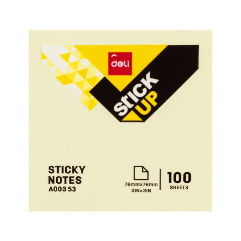 NOTES ADEZIV 76*76MM GALBEN 100 FILE DELI