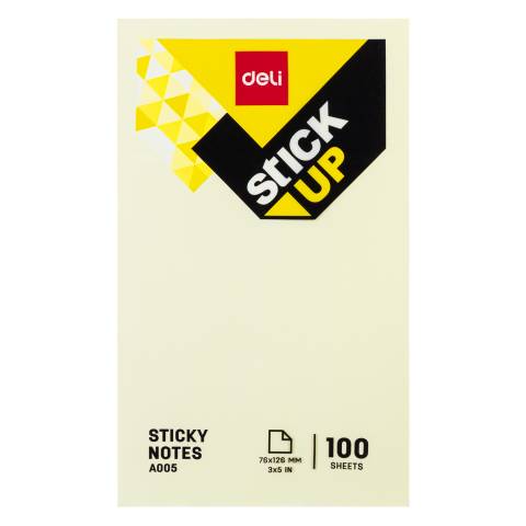 NOTES ADEZIV 76*126MM GALBEN 100 FILE DELI