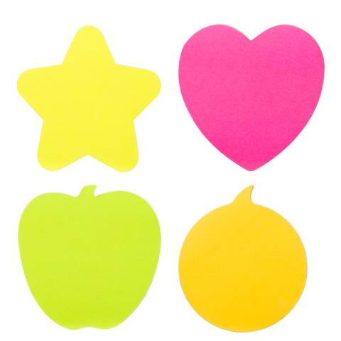 NOTES ADEZIV DIVERSE FORME 76*76MM 4*20 FILE NEON DELI