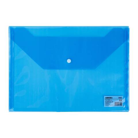 MAPA PLASTIC CU BUTON A4 ALBASTRA DELI