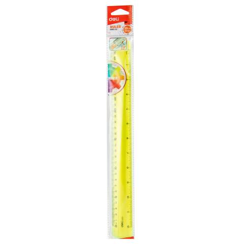 RIGLA 30CM TRANSPARENTA COLOR PIONEER DELI