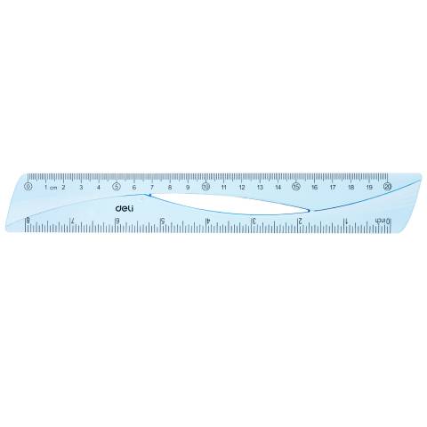 RIGLA 20CM ALBASTRA TRANSPARENTA DELI