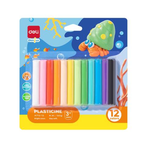 PLASTILINA 12 CULORI 160G DELI