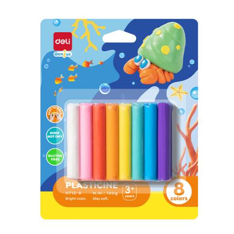 PLASTILINA 8 CULORI 100G DELI